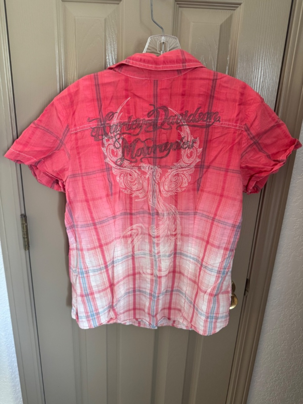 New Harley Davidson cotton snap front collared shirt Sz L - Picture 4 of 5